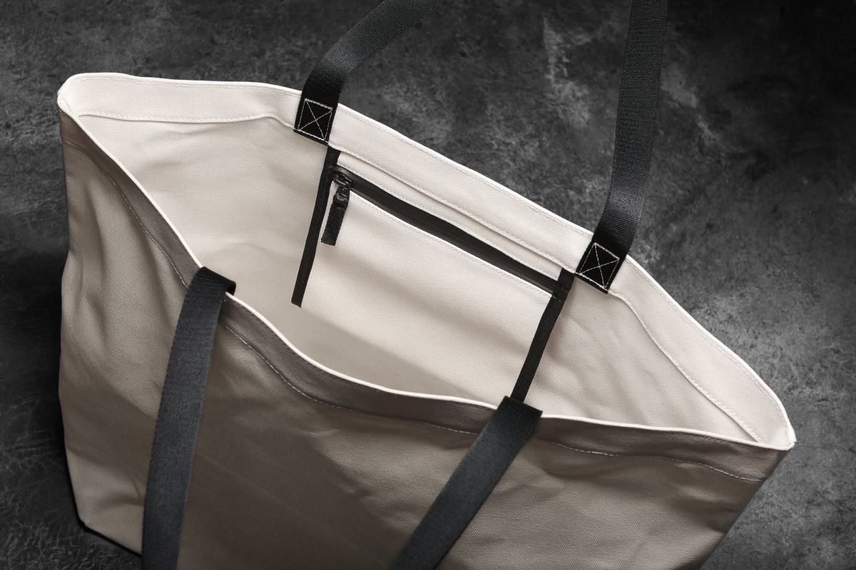 Nobull Waxed Canvas Open Top Tote Men's Bags White | Australia (PO3297)